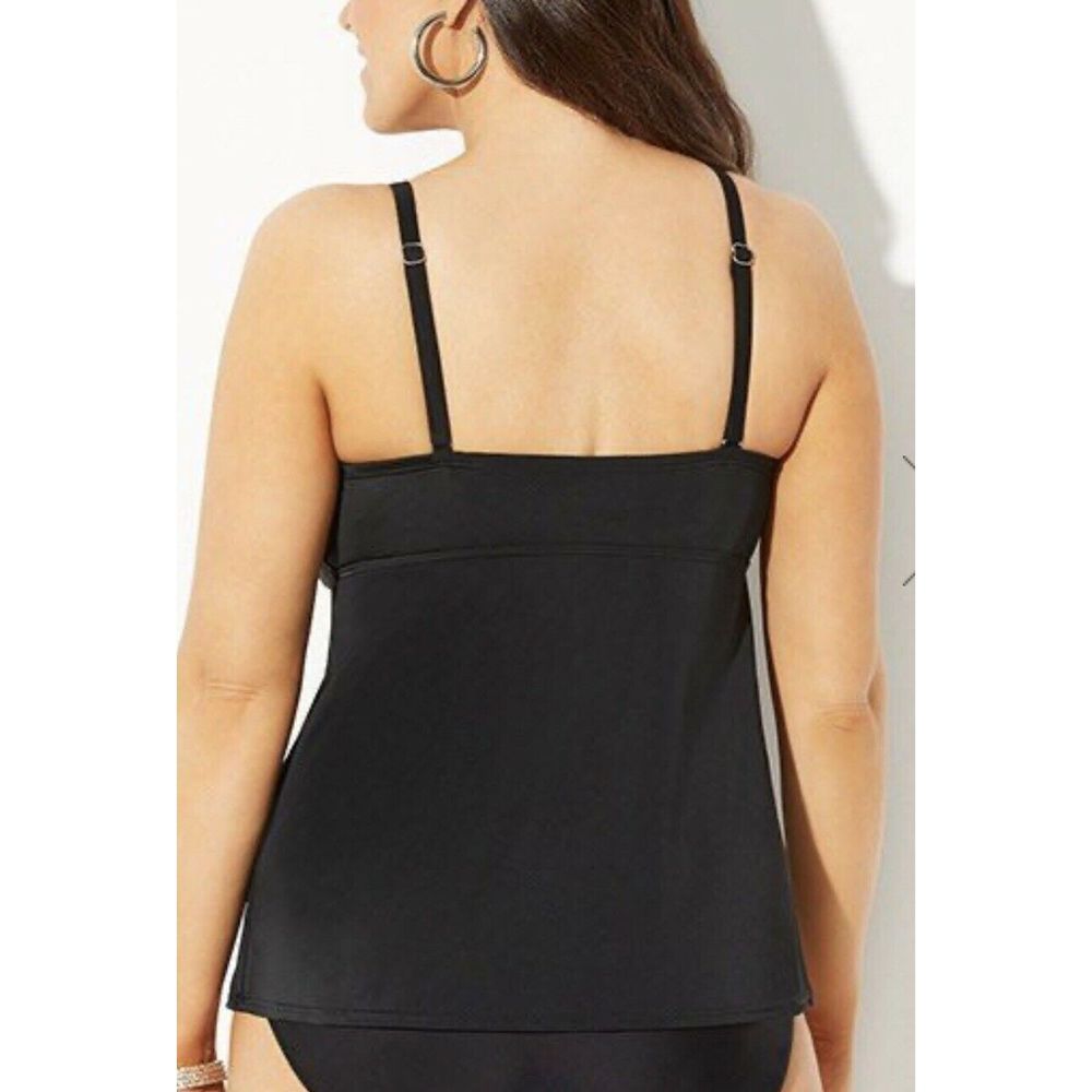 Swimsuits For All Tie Front Underwire Tankini Top - Picture 2 of 9